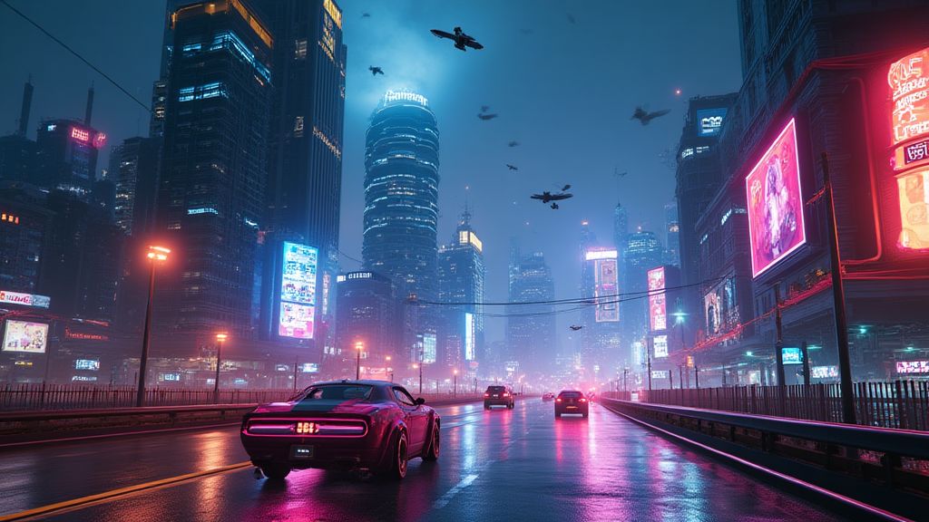 Cyberpunk cityscape